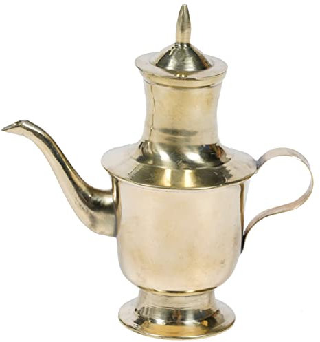 SHOWERORO Copper Decanter Buddhist Tea Cup Ornaments Meditation Decanter Buddha Decor Home Decor Living Offering Pot Jug Antique Pot Decorative Jug