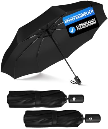 Rain-Mate Windproof Compact Umbrellas for Rain - Strong Reinforced Fiberglass Rib Design & Auto Open & Close - Portable Folding Travel Umbrella - Lightweight & Packable for Women & Men, Easy Collapse
