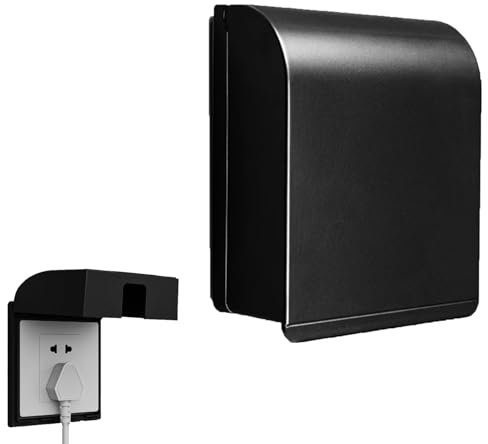 1 Pcs UK Socket Cover Box for Baby Pet Safety, Self-Adhesive 86 Type Childproof Electrical Outlet Plug Cover Box Waterproof Splashes, Light Switch Guard Protector Cover for Home Safety (Black)