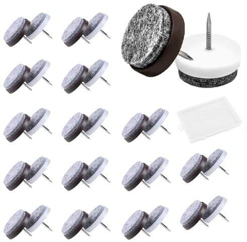 Xiciki 60 Stück Filzgleiter Nagel 22mm,Filzgleiter Schrauben,Filzgleiter Zum Schrauben,Stuhlgleiter Für Fliesen,Filz Für Stuhlbeine,Möbelgleiter Für Stühle,Stuhl Filzgleiter,Filzgleiter Schrauben Rund