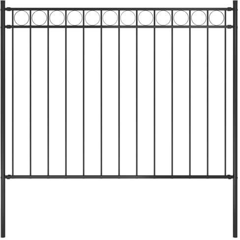 Gecheer Recinzione da Giardino in Acciaio 1,81x1,2 m Nera-Home