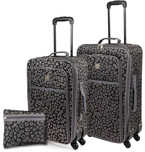 ITACA - Set de Maletas Semirrígidas Ligeras con Ruedas giratorias 360°- Juego de Maletas. Maletas de Viaje Blandas con candado de Combinacion., Gris