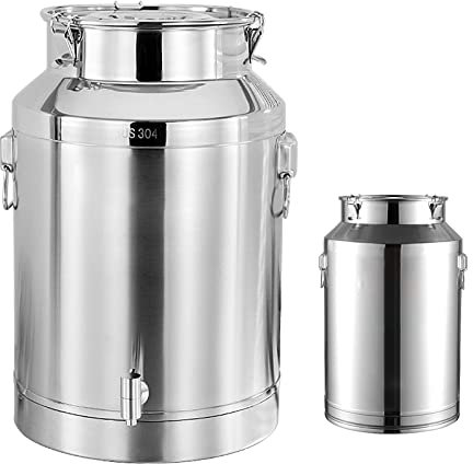 304 Stainless Steel Milk Transport Cans 28L Milk Churn Pot with Sealed Lid and Optional Spigot