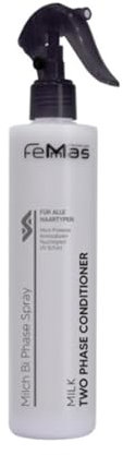 FemMas Bi-Phase Spray Milk Soin immédiat 320 ml | Soin sans rinçage | Brillance et souplesse | Les protéines de lait préviennent la chute des cheveux