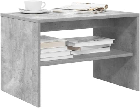 Gecheer Mobile TV Grigio Cemento, Mobile Multifunzione per TV e Tavolino da caffè, 60 x 40 x 40 cm, Legno Tecnico, Soggiorno, Camera da Letto