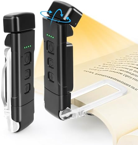 VFANDV Luce per Lettura Libri a Letto, Ricaricabile USB da per Libro, 3 Modalità di Colore e 5 Livelli di Luminosità Regolabili, Flessibile Luce Lettura per Amanti dei Libri