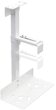 Supporto da scrivania per PC, supporto regolabile per computer con rotazione a 360°, rack per CPU resistente in acciaio | fissa la da scrivania per risparmiare superficie, adatto per uffici