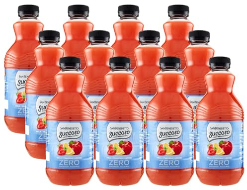12X Succoso Zero MELA, FRAGOLA e LIMONE, Succo di Frutta Senza Zuccheri Aggiunti 900ml (2025)