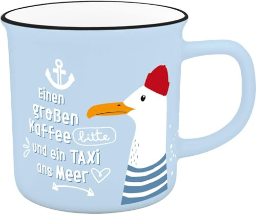 Sheepworld XL-Becher mit Motiv Meer| Lieblingsbecher aus Porzellan, Tasse mit Spruch, 55 cl, mit Geschenkbanderole | Geschenk Freund, Freundin | 74527