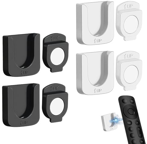 Remote Control Holder Wall Mounted 4Pcs, No Drill Self-Adhesive Organizer Seamless Paste Strong Magnet Controller Holder Universal Wall Organiser for Home Air Conditioner and TV Remote Holder Storage