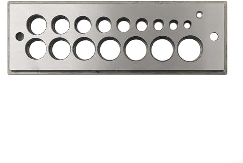 Stahldübelplatte, 16 Löcher, Holzdübel-Werkzeug für Harthölzer und Weichhölzer, metrisch und für imperiale Größen (4 mm-16 mm), für A2-Stahl-Holzbearbeitungswerkzeug, 1 Packung (metrisch)