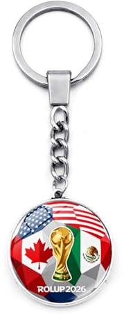 RGEVGER Porte-clés Coupe du monde 2026 États-Unis-Canada-Mexique pour garçons, pour les fans de football regardant le match, marchandise pour fans de coupe du monde, décoration automobile et bureau