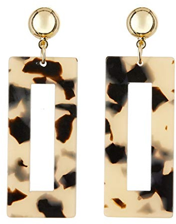Boucles d'oreilles clips - plaque or avec acrylique écaille de tortue - Eada B par Bello London