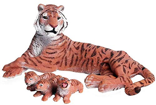 JOKFEICE Realistische Tier Figuren Weibliche Tiger Figuren, Wissenschaft Projekt, Kuchen Topper, frühen Pädagogisches Spielzeug Geburtstag Weihnachten Geschenk für Kleinkinder Kinder Alter 3 4 5 (Rot)