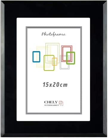 CHELY INTERMARKET | 3B2C | marco de fotos Cristal 15x20cm / Negro/MOD-3250 | Ideal para Hogar, despacho | Fotografías de Boda | Listado de precio.(3250-15x20-0,55)