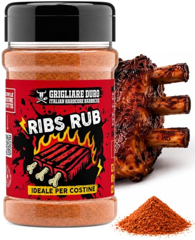 BBQ Dry Rub Ribs 200g GRIGLIARE DURO - Spezie Barbecue per Costine di Maiale - Insaporitore Pulled Pork Texas Style - Made in Italy