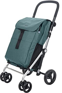 Carlett - Classic Family Lett470 | Klappwagen | Hochleistungs-Supermarktwagen | 4 Räder | für große Einkäufe | Großes Fassungsvermögen: 64 l | Haupttasche 32kg | 12L isothermische Tasche | Grün