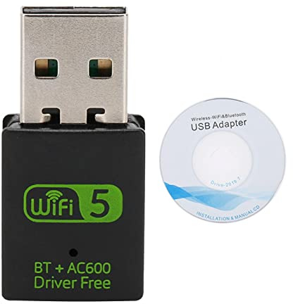 Adattatore WiFi USB, scheda di rete Wi-Fi, scheda di rete dongle WiFi Bluetooth 4.2 da 600 MB Ricevitore wireless Driver gratuito Adattatore antenna Lan 2 in 1 RTL8821CU