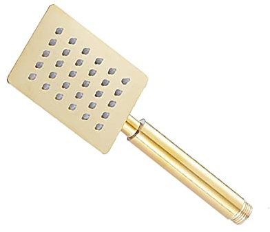 Youngran Bathroom Stainless Steel Hand Shower Bath Rain Handheld Shower Head Big Panel Square Circular Bath Sprinkler Brushed Gold Black Leisurely (Color : Square Gold)