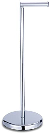 Portarotolo autoportante cromato con pavimento pesante, deposito carta igienica, accessori per il bagno, acciaio inossidabile cromato