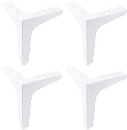 Antrader 6 Height Modern Furniture Sofa Legs for Sofa Table Cabinets Set of 4 (15cm), White