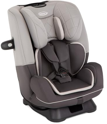Graco SlimFit R129 All-in-One Convertible Car Seat, Birth to 12 years (40-145cm). Rearward facing until approx. 4yrs (40-105cm), Forward facing from approx. 3.5 to 12 years (100-145cm), Iron fashion