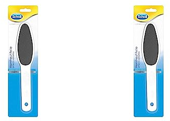 Scholl Hornhaut-Feile, Zweifachwirkung - Grobe und feine Seite für weiche, geschmeidige Füße - effektive Hornhautentfernung (1 Stück) (Packung mit 2)