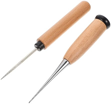 NUOBESTY 2pièces Outils De Couture Cuir Poinçons Bois Inoxydable Perforation Précise Pour Loisirs Créatifs Et Réparations Artisanales