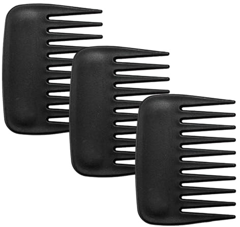 KRYMSON Peine cuadrado de 3 piezas, peine de dientes grandes, peine antiestático, peine para cortar el pelo, peine pequeño para cabello corto, peine sin mango, adecuado para uso en peluquería