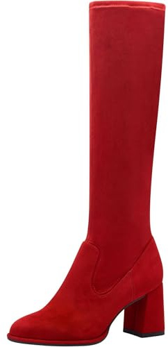 Tamaris dam 1-25525-43 knähöga stövlar, RED, 38 EU, röd, 38 EU