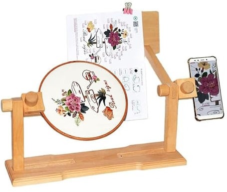Stickständer Stickrahmen, Quiltrahmen, Stickständer mit Handyhalter, perfekt für Kreuzstich, Handstickerei, Bastelarbeiten Handarbeit