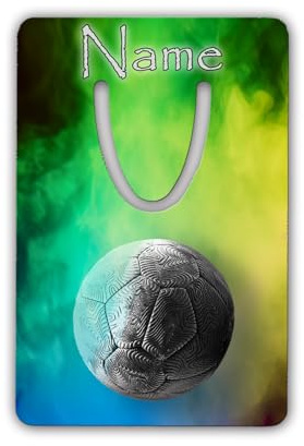 Lesezeichen personalisiert mit Name und Schriftartwahl, Handball | 5 x 7,5 x 0,07cm, Aluminum