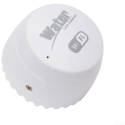 HEBEOT Capteur de fuite d'eau sans fil avec application pour Smart Life Surveillance à distance Capteur d'eau Wifi Blanc