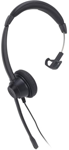 ASHATA Auriculares Telefónicos con Micrófono con Cancelación de Ruido, Auriculares para Centro de Llamadas, Micrófono Giratorio, Volumen Ajustable para un Oído, Auriculares para
