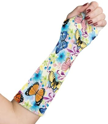 Kathyboom Colorful Butterflies Cast Covers for Shower Breathable Arm Kids Breathable Arm Plaster Cover Soft Arm Cast Protector for Shower or Swimming Keep Wounds Dry