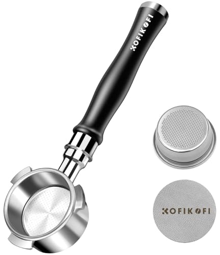 51mm Bottomless Portafilter 3 Ears Compatible with Delonghi Dedica EC680/EC685/EC885 and SMEG, EUPA Espresso Machines, Espresso Naked Bottomless Portafilter with Puck Screen and 18g Filter Basket