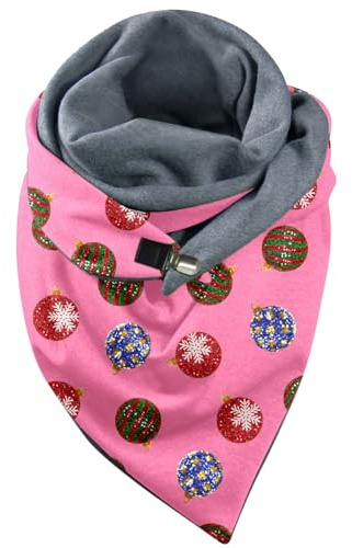 Schals Für Damen Winter Weihnachtsschal, Dreieckstuch Damen, Kaschmir Schal, Halstuch Damen mit Christmas Ugly Muster Und Knopf Strick Damen Schal Herbst Funky Wollschal Damen Musselintuch Herbstschal