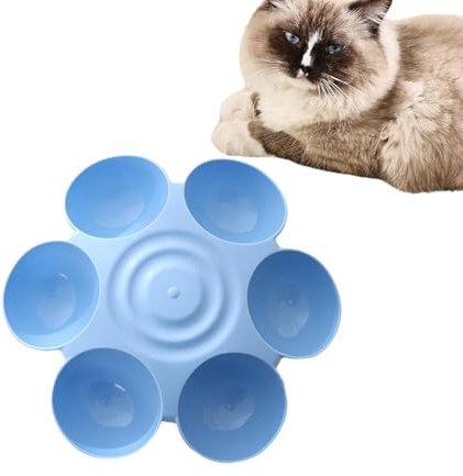 Naqqios Gamelle pour Animal De Compagnie en Forme De - Gamelle pour Chaton À 6 Repas | Gamelle Durable en Forme De Pétales De Fleurs pour Chats D'intérieur pour Plusieurs Chats