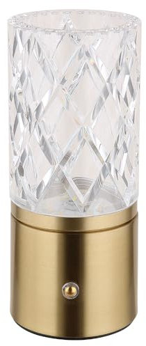 Tischleuchte Nachttischlampe Beistelllampe Messing Lampe LED Touch-Dimmer AKKU