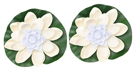 MAGICLULU 2 Sätze Bunte Lotuslampe Teichbeleuchtung Poollicht Solarenergie-seerose Solarleuchten Blumen Weiß Lotus Lamp Gebetslampen Lotuslampen Für Den Außenbereich Eva-Schaum 2 Stück * 2