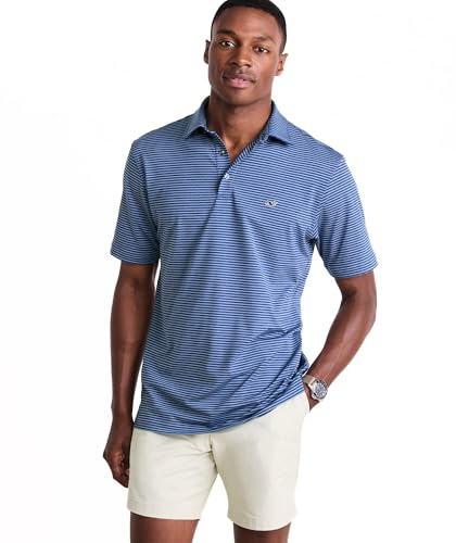 Vineyard Vines Men's Bradley Stripe Sankaty Polo, Blue/Sum Evening, S