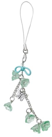 AOOOWER Stylisches Handy-Schlüsselband, modischer Schlüsselanhänger, Motiv: Maiglöckchen, Handykette, Blumenkamera-Anhänger für den Alltag, 14.6cm, Metalllegierung, glasiert, Kein Edelstein