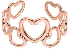 Purelei Heartbeat Ring – verstellbarer, wasserfester Ring mit unterschiedlich großen Herzen, Edelstahl 14K vergoldet, 18K rosévergoldet oder silber (Größe 55–62)