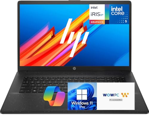HP 17 Business Laptop (2025 Model), 17.3” Anti-Glare Display, 13th Gen Intel 10-Core i5-1334U (Beats i7-1255U), AI Copilot Ready, 32GB RAM, 1TB SSD, HDMI, Microsoft Office, Windows 11 Pro, WOWPC USB