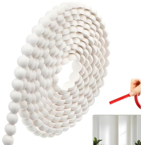 YMTWSRY 3M Flexible Moulding Trim Self Adhesive, 3D Pearl Shape Peel and Stick Wall Moulding Panels Wallpaper Border for Walls Cabinet Mirror Frame Background