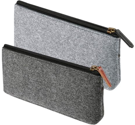 Filz Mäppchen, 2 Stück Federmäppchen mit Reißverschluss, Kosmetiktasche Filz, Multifunktions Briefpapier Beutel