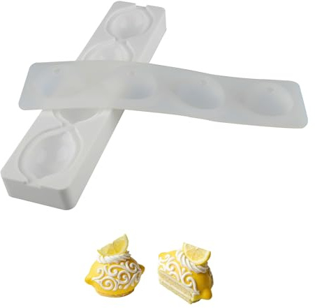 YapitHome Molde de silicona 3D para tartas, figura de limón, antiadherente para pasteles y postres, herramienta flexible para hornear en casa y pasteles 3D (diseño de limón de silicona)