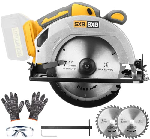 Circular Saw for DeW 20V Max Battery, 7-Inch Brushless Cordless Circular Saw, 8000 RPM, 0-45° Bevel, Power Tool for Wood PVC Cutting (Battery Not Included)