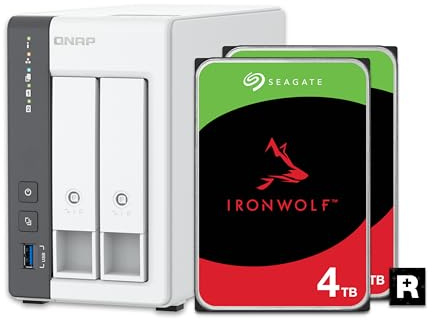 QNAP TS-216G-24ST-US 2-Bay 2.5GbE Desktop NAS, Equipped with ARM Cortex-A55 Quad-Core CPU, with 4TB Storage Capacity, Preconfigured RAID1 Seagate Iron Wolf HDD Bundle