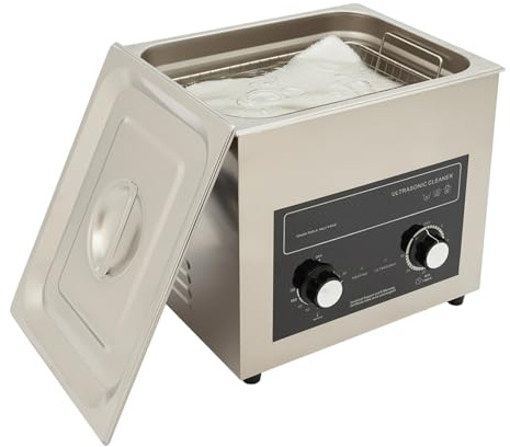 Sallurmose Ultra Sonic Cleaning Machine Ultrasonic Vinyl Record Cleaner with Heater, Timer & Removable Tray Ultrasonic Parts Cleaner for Jewelry, Industrial Accessory, Vinyl Record